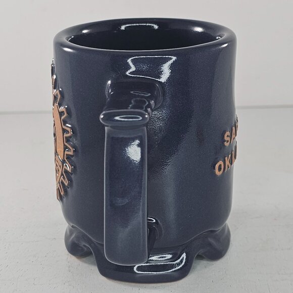 Vintage Frankoma Rotary International Mug Sapulpa Oklahoma Navy Blue Cup - Picture 4 of 9